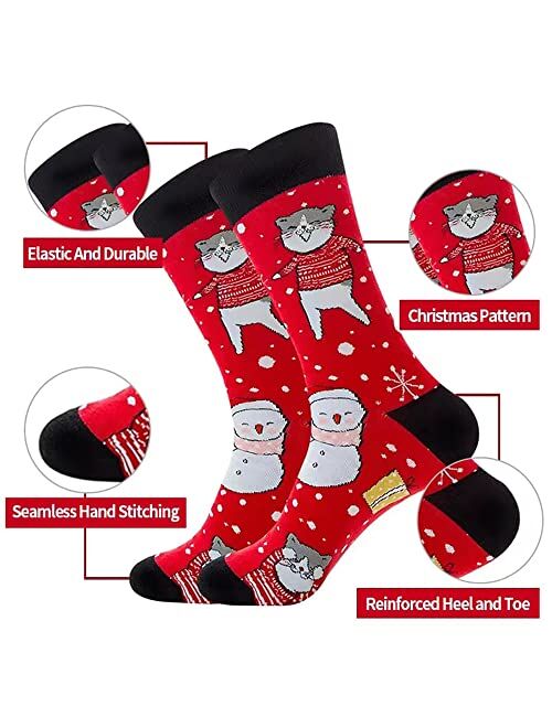 Zyhhxy Men’s Christmas Socks Dress socks Colorful Fashion Funny Cute Design for Men,6 Pairs for shoes 7-12