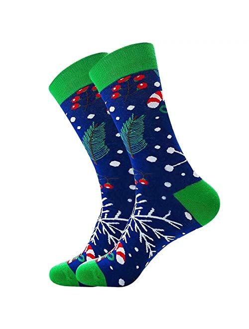 Zyhhxy Men’s Christmas Socks Dress socks Colorful Fashion Funny Cute Design for Men,6 Pairs for shoes 7-12