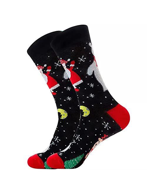 Zyhhxy Men’s Christmas Socks Dress socks Colorful Fashion Funny Cute Design for Men,6 Pairs for shoes 7-12