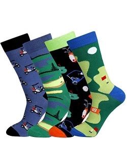 Xiaomaizi Men's Funny and Colorful Striped Argyle Golf Dress Socks for Casual Crew Socks Size 7-13