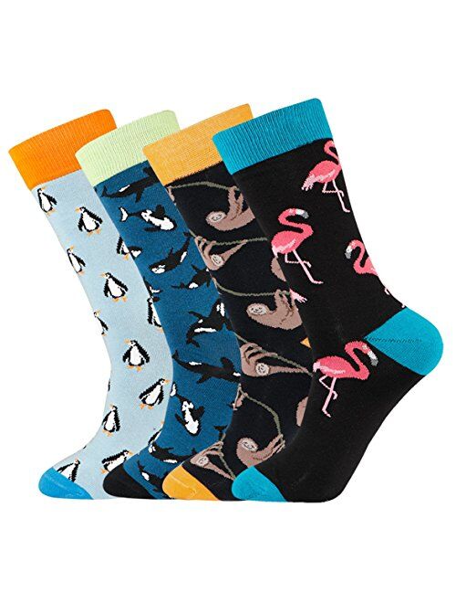 Xiaomaizi Men's Funny and Colorful Striped Argyle Golf Dress Socks for Casual Crew Socks Size 7-13