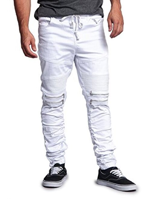 Victorious Zipper Knee Biker Twill Jogger Pants