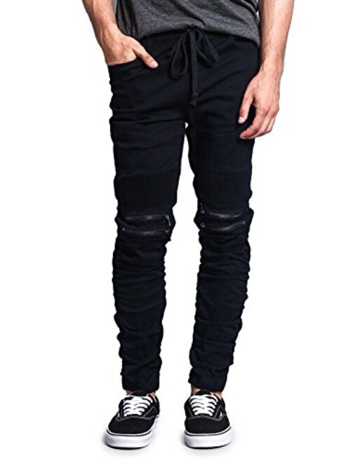 Victorious Zipper Knee Biker Twill Jogger Pants