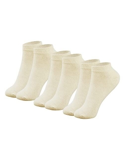 MAGIARTE Womens Ankle Socks Soft Pure Cotton Low Cut Athletic Casual Mutil Color No Show Socks for Women 3/6/12 Pack