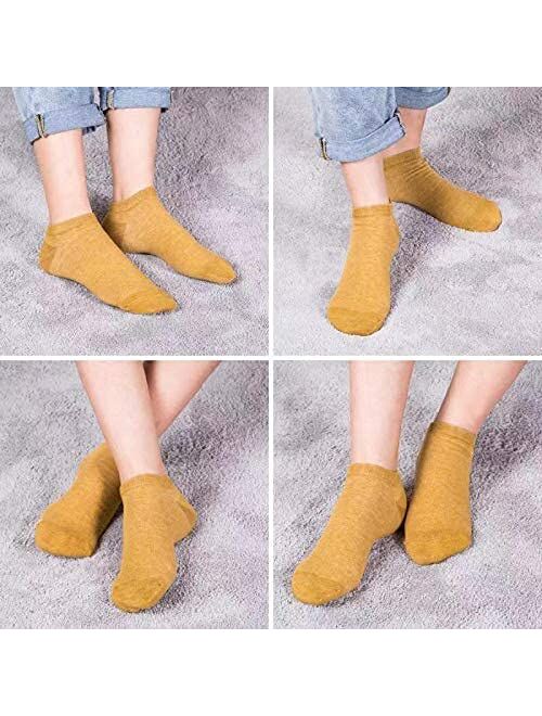 MAGIARTE Womens Ankle Socks Soft Pure Cotton Low Cut Athletic Casual Mutil Color No Show Socks for Women 3/6/12 Pack