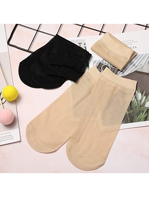 Geyoga 40 Pairs Women Sheer Nylon Socks Ankle High Sheer Socks Soft Silky Short Socks