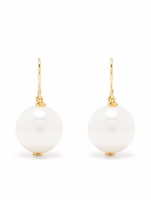 JIL SANDER Gold Pearl Drop Earrings