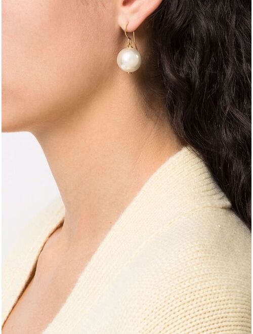 JIL SANDER Gold Pearl Drop Earrings