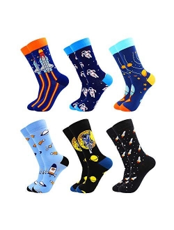 TOEJYJ Fun Mens dress Socks， Colorful Crazy Cool Funny Socks， Patterned Funky Novelty Socks Size 9-12