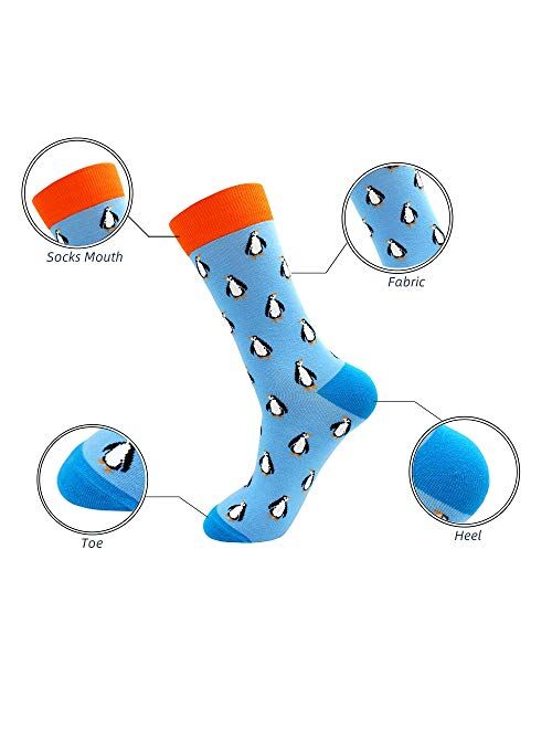 TOEJYJ Fun Mens dress Socks， Colorful Crazy Cool Funny Socks， Patterned Funky Novelty Socks Size 9-12