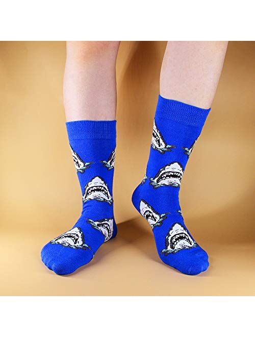 TOEJYJ Fun Mens dress Socks， Colorful Crazy Cool Funny Socks， Patterned Funky Novelty Socks Size 9-12