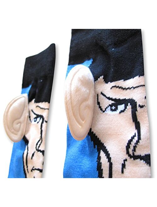 Star Trek Spock with Ears Crew Socks, Blue, Sock Size 10-13, Shoe Size 6-12