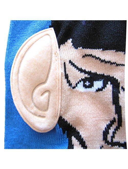 Star Trek Spock with Ears Crew Socks, Blue, Sock Size 10-13, Shoe Size 6-12