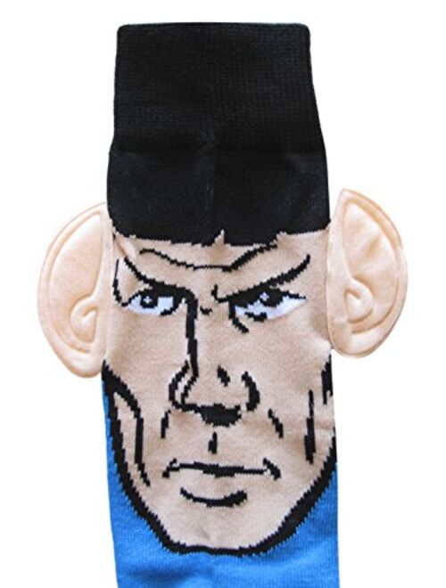 Star Trek Spock with Ears Crew Socks, Blue, Sock Size 10-13, Shoe Size 6-12