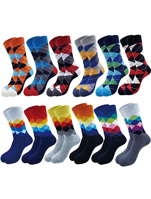 Rockbottom Men's Fun Set Dress Socks-Colorful Funny Novelty Cotton Funky Crew Socks Pack,Art Socks