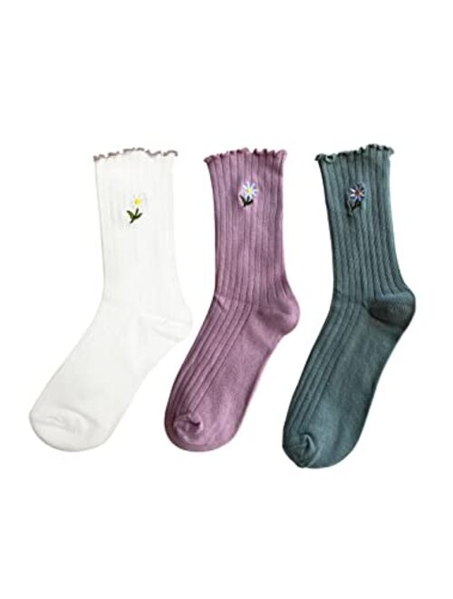 Doitall Womens Ruffle Slouch Thin Crew Socks