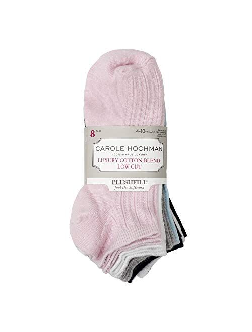 CAROLE HOCHMAN Womens 8-Pack Soft Soothing Cotton Blend Everyday Hygge Fashion Low Cut No Show Ankle Socks for Women