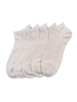 Serisimple Women Bamboo Ankle Socks Ankle Length Thin Sock Odor Resistant Low Cut Sock 5 Pairs