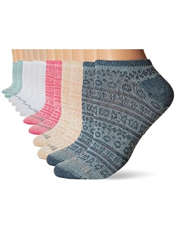 womens Green Threads No Show Liner Sock, 12 Pair Pack