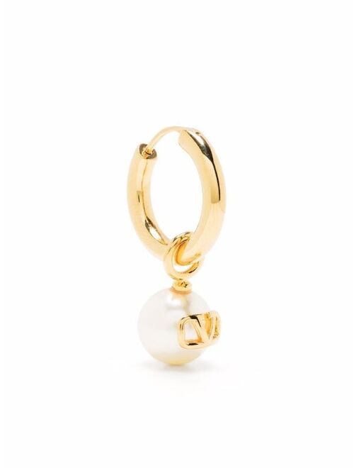 Valentino Garavani Gold Pearl VLogo Single Earring