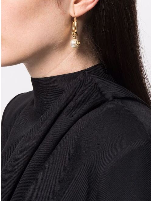 Valentino Garavani Gold Pearl VLogo Single Earring