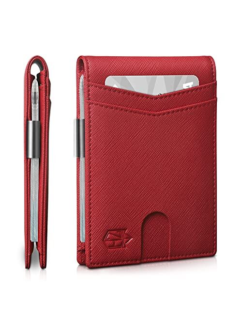 Zitahli Wallet for Men Slim Larger Capacity with 12 Slots RFID Blocking Men's Wallet Minimalist Front Pocket Bifold Leather