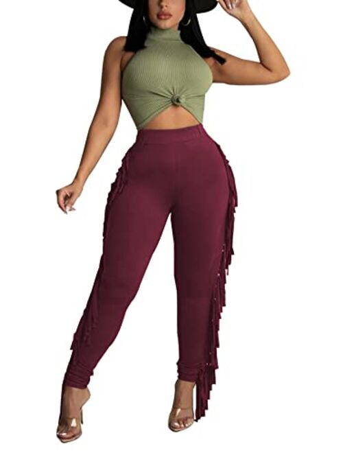 SHINFY Women's Stacked Leggings Pants,Casual Bell Bottom Yoga Pants Ruched Jogging Sweatpants