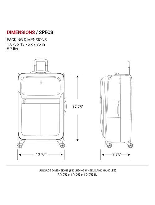 SwissGear 4010 Softside Luggage with Spinner Wheels, Black, Carry-On 18-Inch