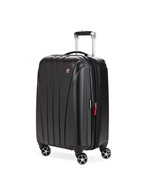 SwissGear 7585 Hardside Expandable Luggage with Spinner Wheels, Silver, Carry-On 19-Inch