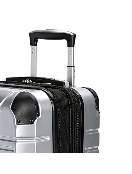 SwissGear 7782 Hardside Expandable Luggage with Spinner Wheels, Silver, Checked-Medium 24-Inch