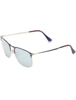 PO7359S Sunglasses 107330-58 - Blue/bronze Frame, Light Green Mirror PO7359S-107330-58