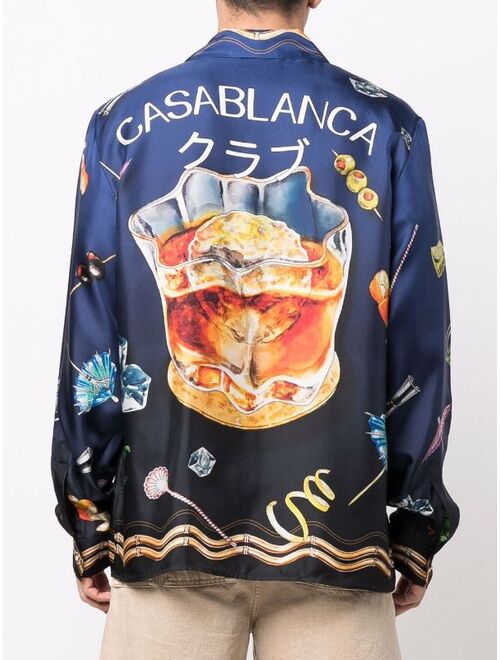 Casablanca graphic-print silk shirt