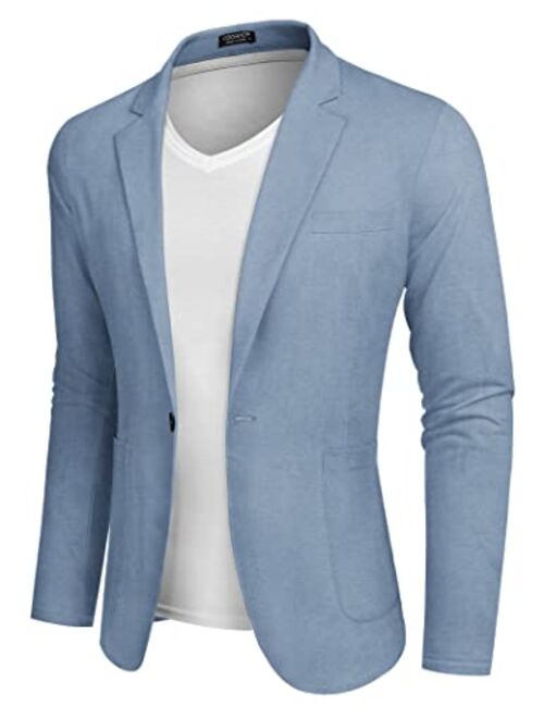 COOFANDY Men's Casual Sport Coat Regular Fit Lightweight Linen Blazer Jacket Stylish One Button Suit Jackets