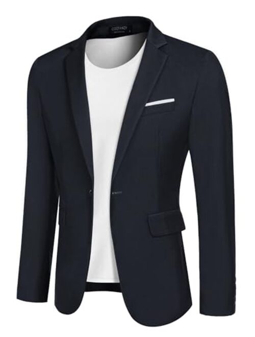 COOFANDY Men's Casual Blazer Jacket Slim Fit Sport Coats Lightweight One Button Suit Jacket