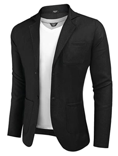 COOFANDY Men's Casual Blazers Cotton Slim Fit Sport Coats Lightweight Two Button Suit Jackets