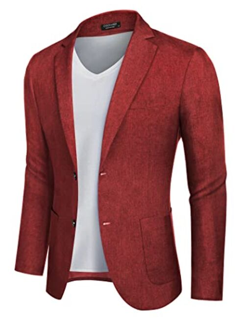 COOFANDY Mens Casual Blazer Sport Coat Lightweight Two Button Business Jackets