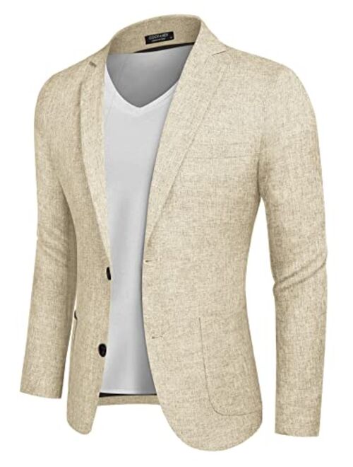 COOFANDY Mens Casual Blazer Sport Coat Lightweight Two Button Business Jackets