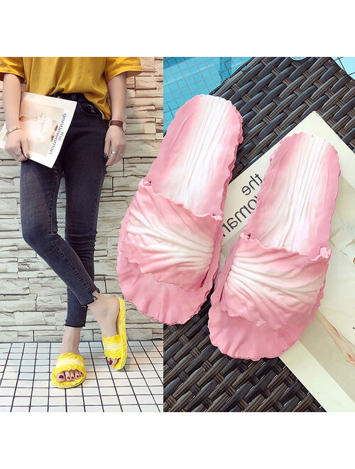 CYFMYD women summer shoes design Cabbage Home Bathroom Flip Flops Funny Shoes women Non Slip Soft On Outdoor flat shoes