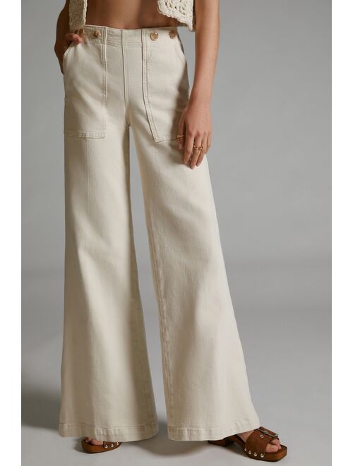 Pilcro High-Rise Wide-Leg Utility Trousers