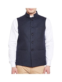 WINTAGE Men's Tweed Bandhgala Festive Nehru Jacket Waistcoat -3 Colors