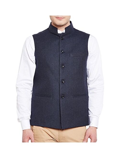 WINTAGE Men's Tweed Bandhgala Festive Nehru Jacket Waistcoat -3 Colors