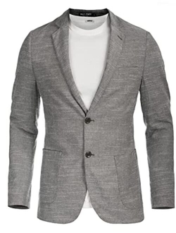 Men's Slim Fit Lightweight Linen Jacket Tailored Blazer Sport Coat