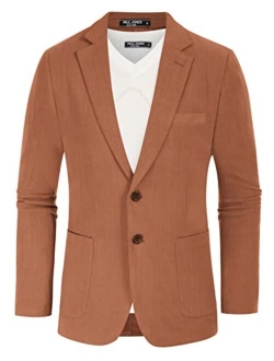 Men's Slim Fit Lightweight Linen Jacket Tailored Blazer Sport Coat