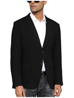 Men's Slim Fit Lightweight Linen Jacket Tailored Blazer Sport Coat