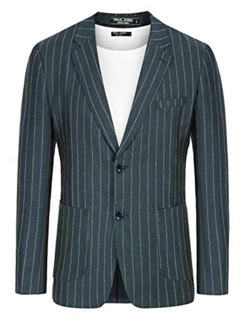 PJ PAUL JONES Men's Slim Fit Lightweight Linen Jacket Tailored Blazer Sport Coat