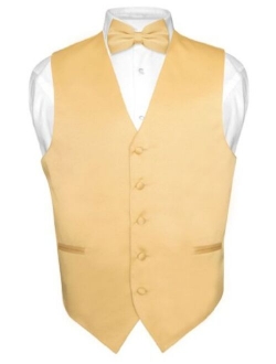 Men's Dress Vest & BowTie Solid PINK Color Bow Tie Set for Suit or Tuxedo