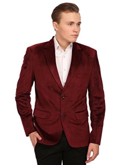 WINTAGE Men's Velvet Grandad Collar Ceremony Blazer - Seven Colors…