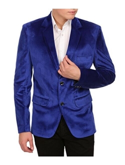 WINTAGE Men's Velvet Grandad Collar Ceremony Blazer - Seven Colors…