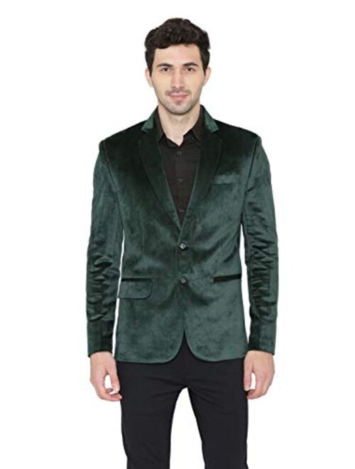 WINTAGE Men's Velvet Grandad Collar Ceremony Blazer - Seven Colors…