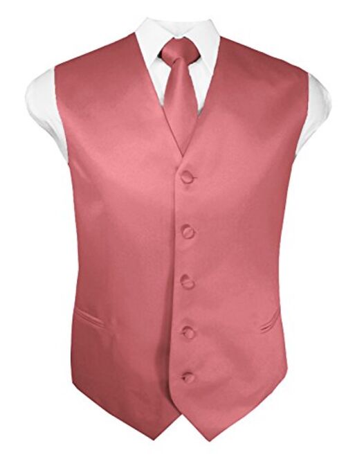 Guytalk Mens Solid Tuxedo Suit Vest, Tie and Hanky Set(30 Colors)